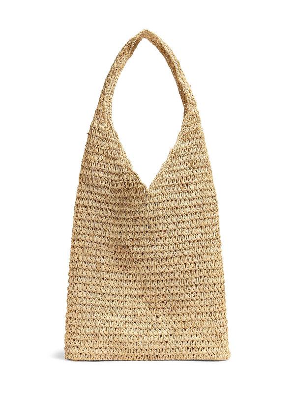 faherty Raffia Crochet Hobo Tote - Natural Accessories Bags