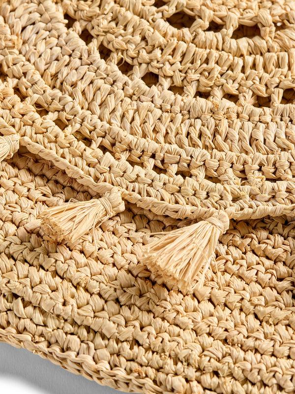 Faherty Raffia Tassel Clutch - Natural Accessories Bags