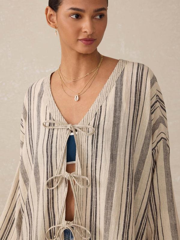 Faherty Rip Tide Coverup - Sandy Mixed Stripe Women's Tops