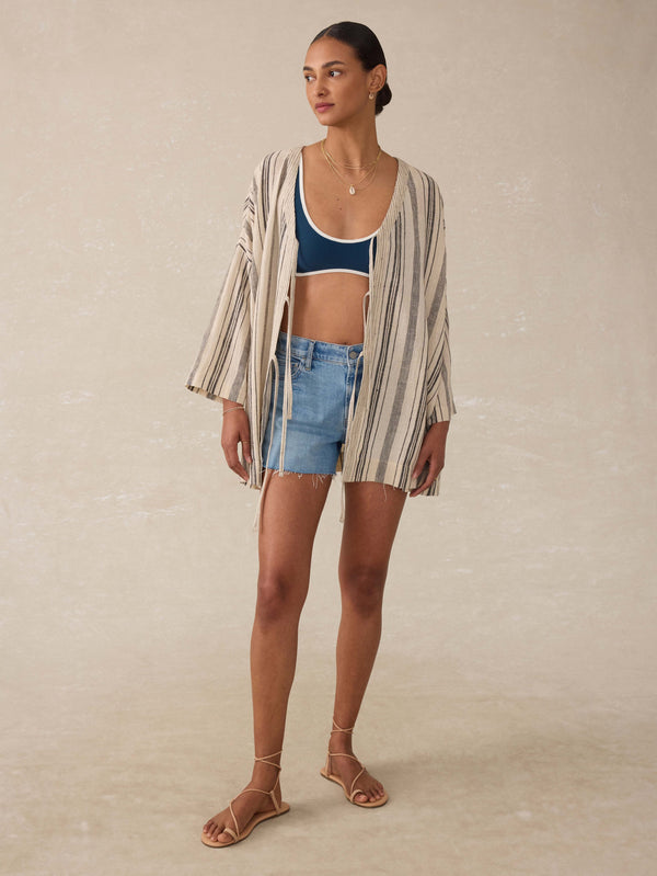 Faherty Rip Tide Coverup - Sandy Mixed Stripe Women's Tops