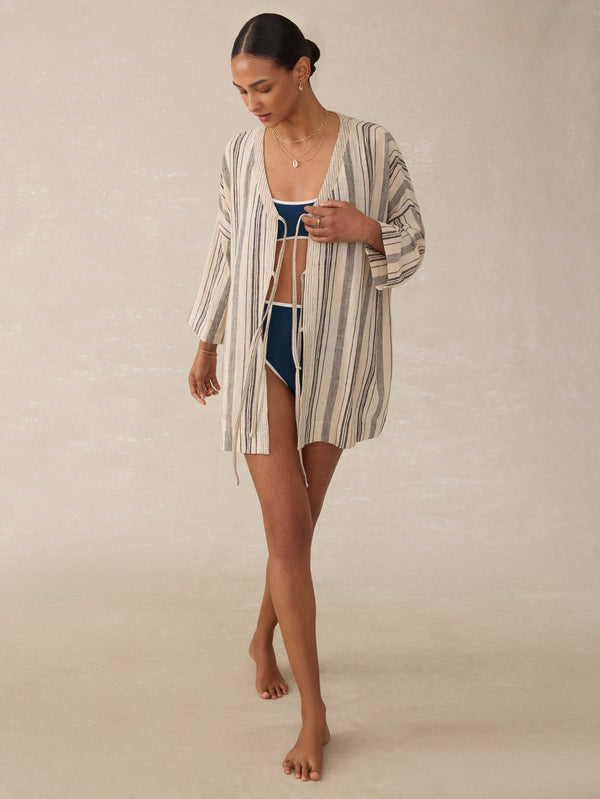 faherty Rip Tide Coverup - Sandy Mixed Stripe Women's Tops