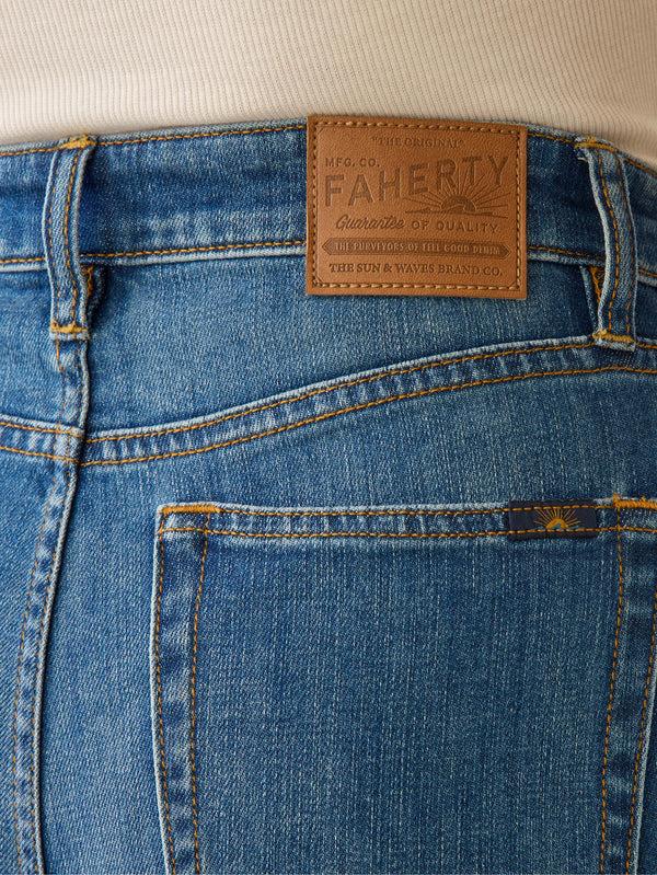 Faherty Saturday Denim Wide Leg Ankle - Indigo Coast Wash Women's Bottoms