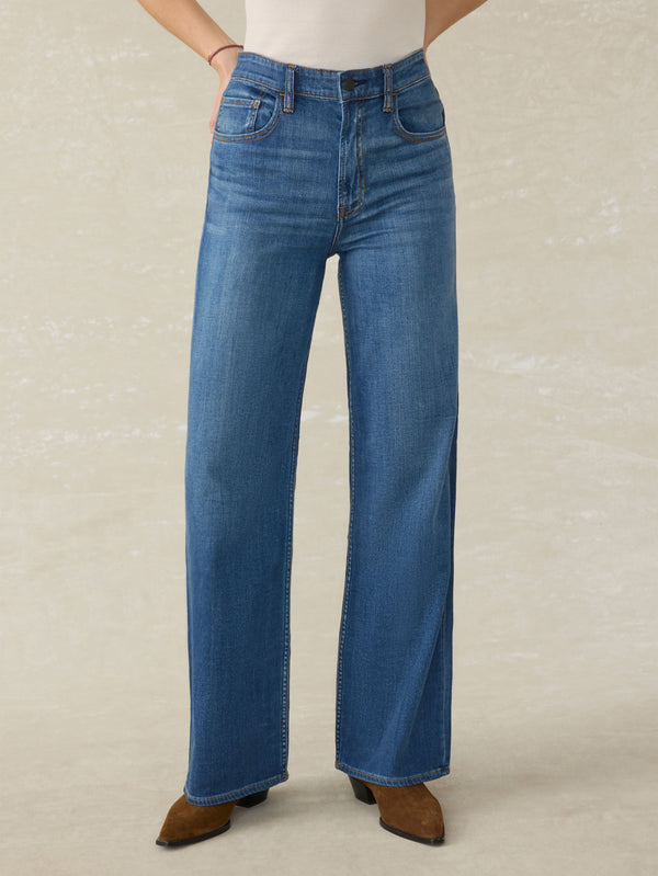 faherty Saturday Denim Wide Leg - Indigo Coast Wash Women's Bottoms