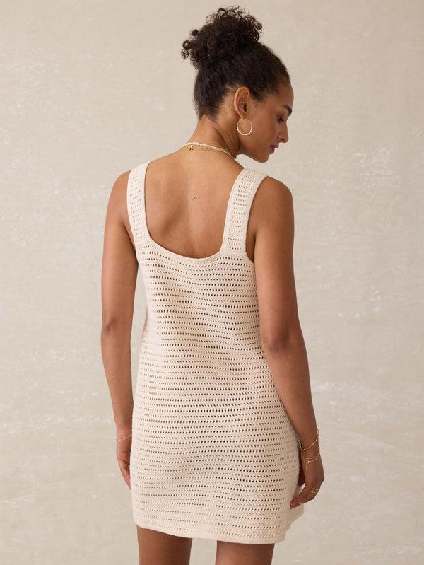 Faherty Seacoast Crochet Sleeveless Dress - Cream Women's Dresses