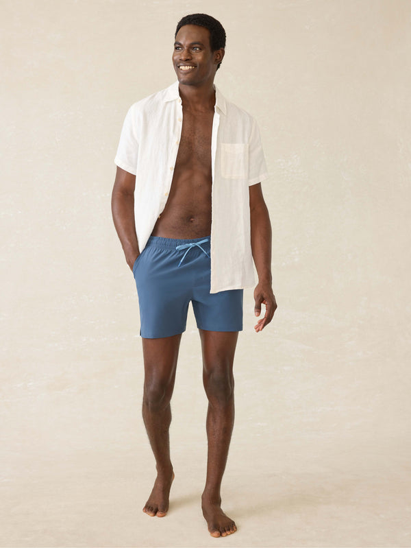 Faherty Shorelite Lined Trunk (5") - Offshore Storm Men's Swim