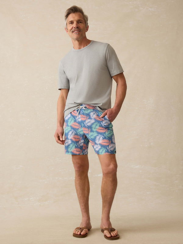 Faherty Shorelite Lined Trunk (5") - Twilight Paradise Palm Men's Swim