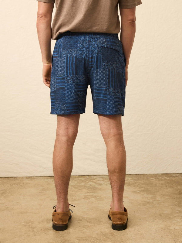 Faherty Shorelite Lined Trunk (7") - Harbor Blues Patchwork Men's Swim