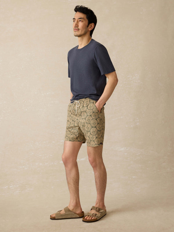 Faherty Shorelite Lined Trunk (7") - Pine Peach Dandelion Men's Swim