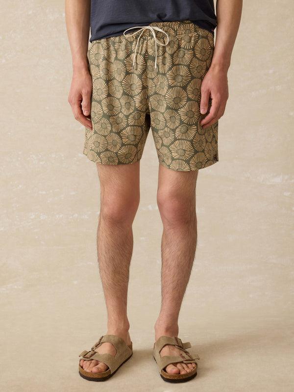 faherty Shorelite Lined Trunk (7") - Pine Peach Dandelion Men's Swim
