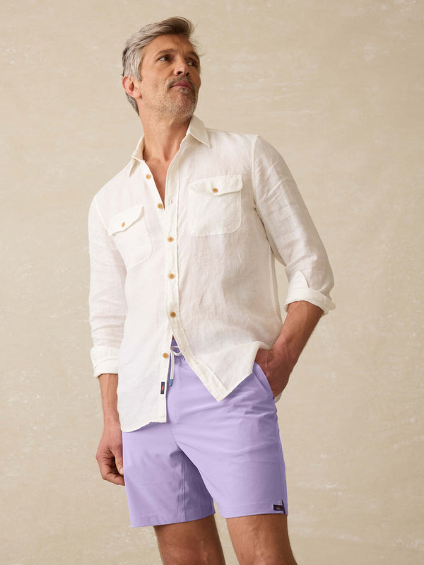 Faherty Shorelite Lined Trunk (7") - Seaside Iris Men's Swim