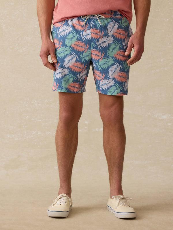 Faherty Shorelite Lined Trunk (7") - Twilight Paradise Palm Men's Swim