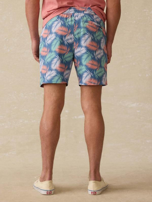 Faherty Shorelite Lined Trunk (7") - Twilight Paradise Palm Men's Swim