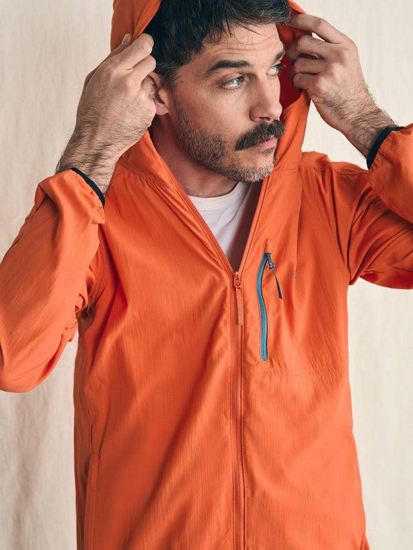 Faherty Shorelite Packable Anorak - Isle Orange Men's Outerwear