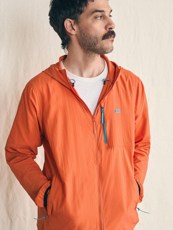 Faherty Shorelite Packable Anorak - Isle Orange Men's Outerwear