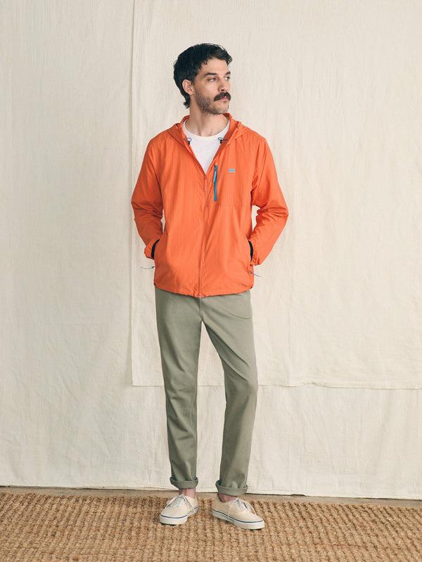 Faherty Shorelite Packable Anorak - Isle Orange Men's Outerwear