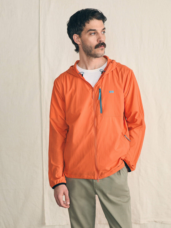 faherty Shorelite Packable Anorak - Isle Orange Men's Outerwear