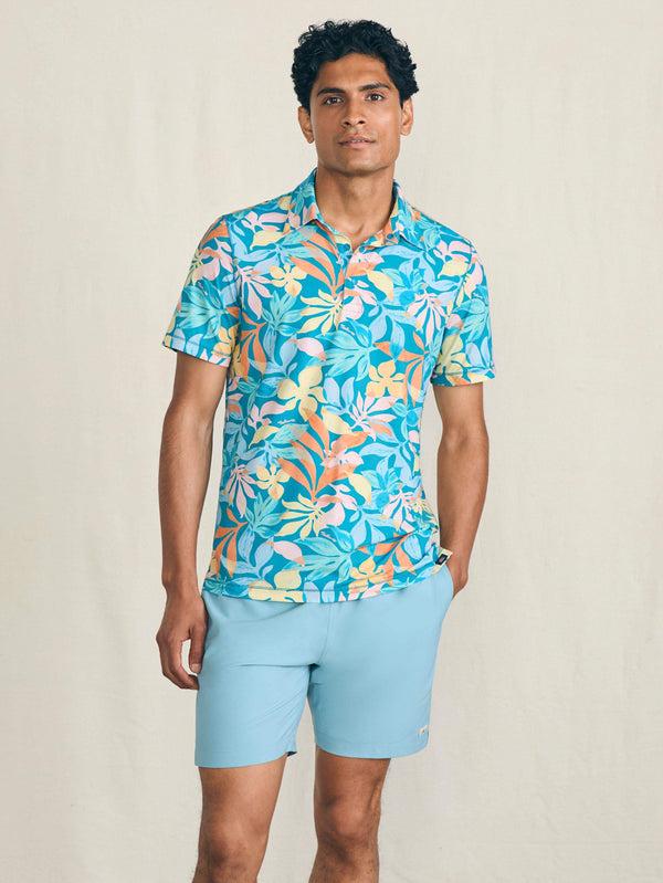 faherty Shorelite Short-Sleeve Tech Polo - Summer Blooms Men's Knits