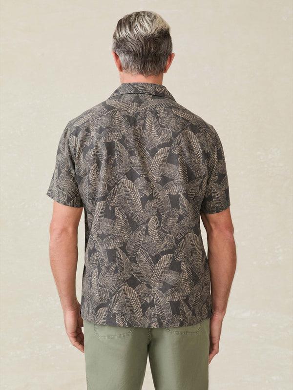 Faherty Short-Sleeve Breeze Camp Shirt - Graphite Rainforest Men's Button Ups