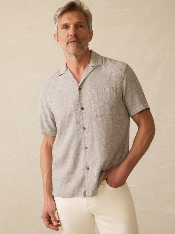 faherty Short-Sleeve Breeze Camp Shirt - Stone Coast Men's Button Ups