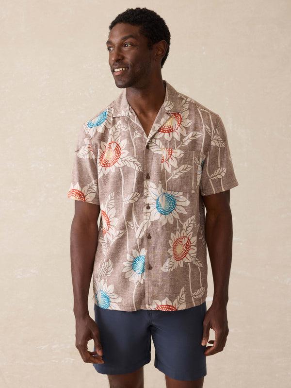 faherty Short Sleeve Breeze Camp Shirt - Sunseeker Blossom Men's Button Ups