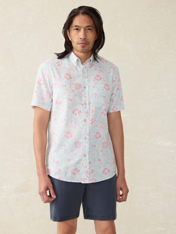 Faherty Short-Sleeve Breeze Shirt - Clear Waters Blossom Men's Button Ups