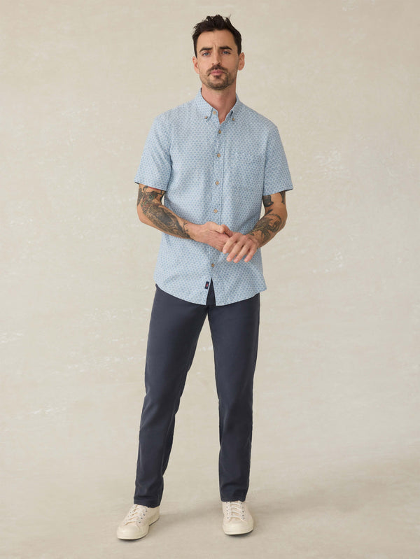 Faherty Short-Sleeve Breeze Shirt - Fish Scale Redux Men's Button Ups