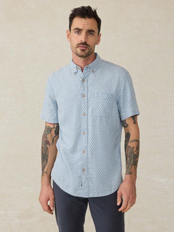 faherty Short-Sleeve Breeze Shirt - Fish Scale Redux Men's Button Ups