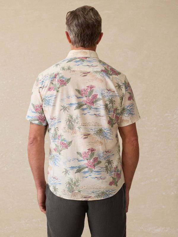 Faherty Short-Sleeve Breeze Shirt - Molokai Scenic Tropical Men's Button Ups