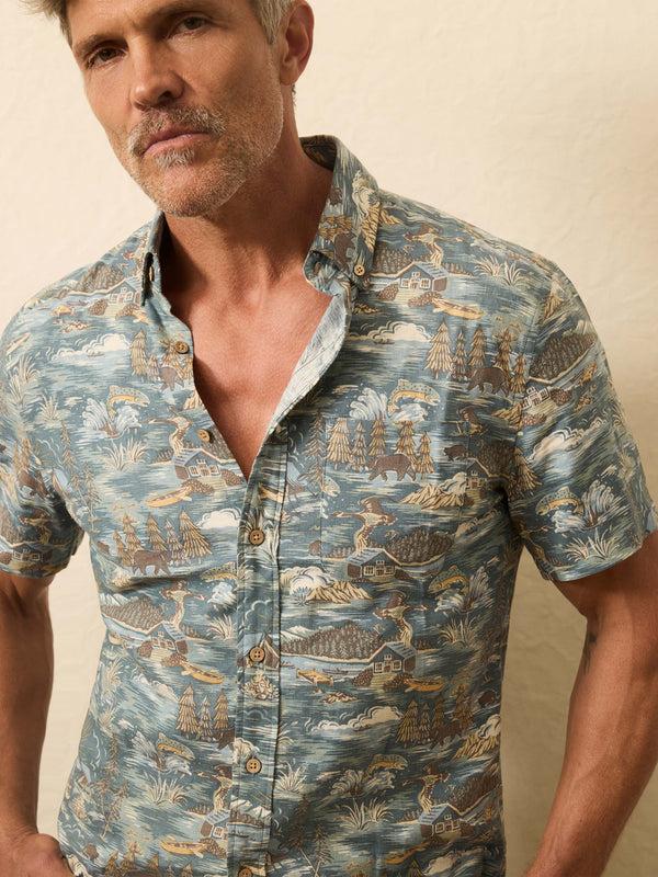 faherty Short-Sleeve Breeze Shirt - Riverside Camp Men's Button Ups
