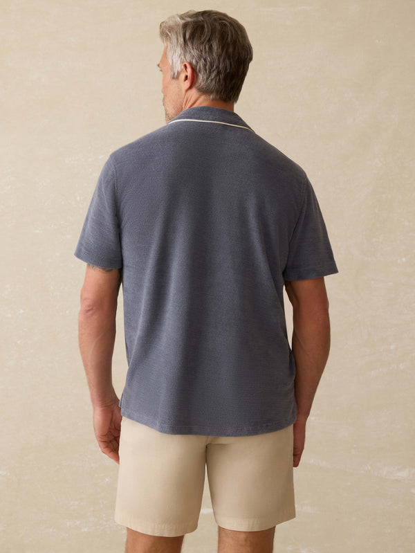 Faherty Short-Sleeve Cabana Towel Terry Shirt - Eastern Storm Men's Button Ups