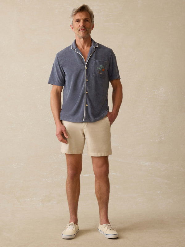 Faherty Short-Sleeve Cabana Towel Terry Shirt - Eastern Storm Men's Button Ups