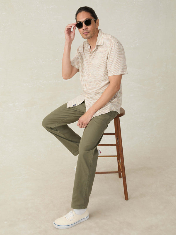 Faherty Short-Sleeve Hermosa Shirt - Island Sand Fishscale Men's Button Ups