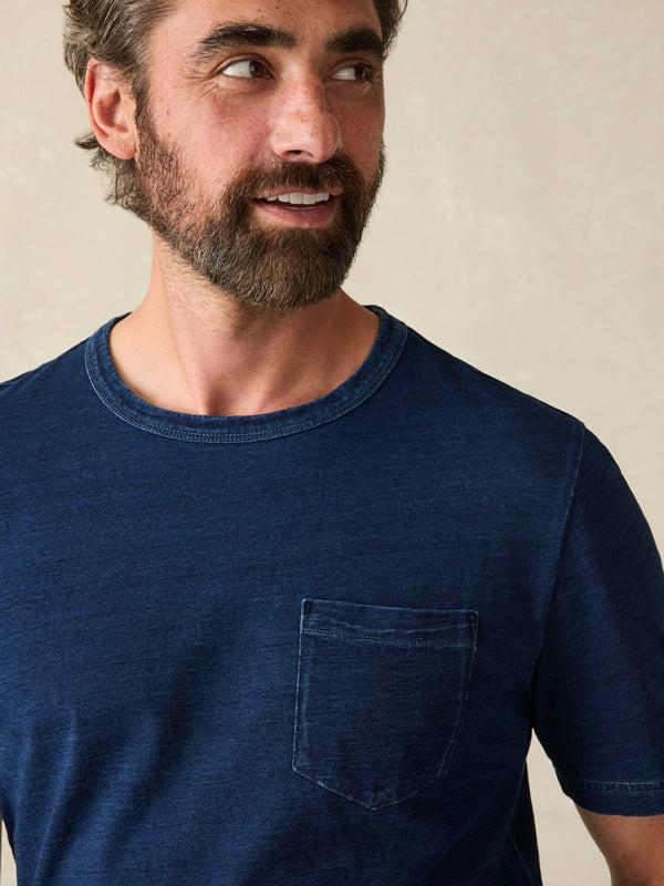 Faherty Short-Sleeve Indigo Pocket Tee - Midnight Wash Men's Knits