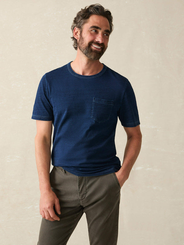 faherty Short-Sleeve Indigo Pocket Tee - Midnight Wash Men's Knits