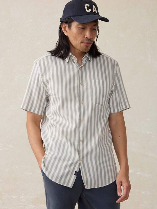 faherty Short-Sleeve Movement™ Monterey Shirt - Clover Valley Stripe Men's Button Ups