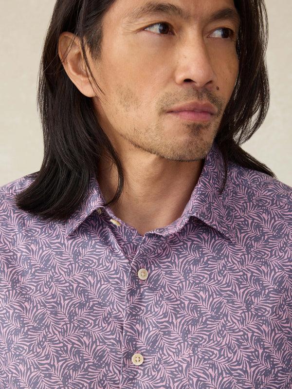 Faherty Short-Sleeve Movement™ Monterey Shirt - Lavender Sky Canopy Men's Button Ups