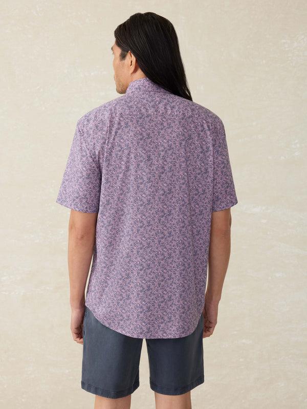Faherty Short-Sleeve Movement™ Monterey Shirt - Lavender Sky Canopy Men's Button Ups