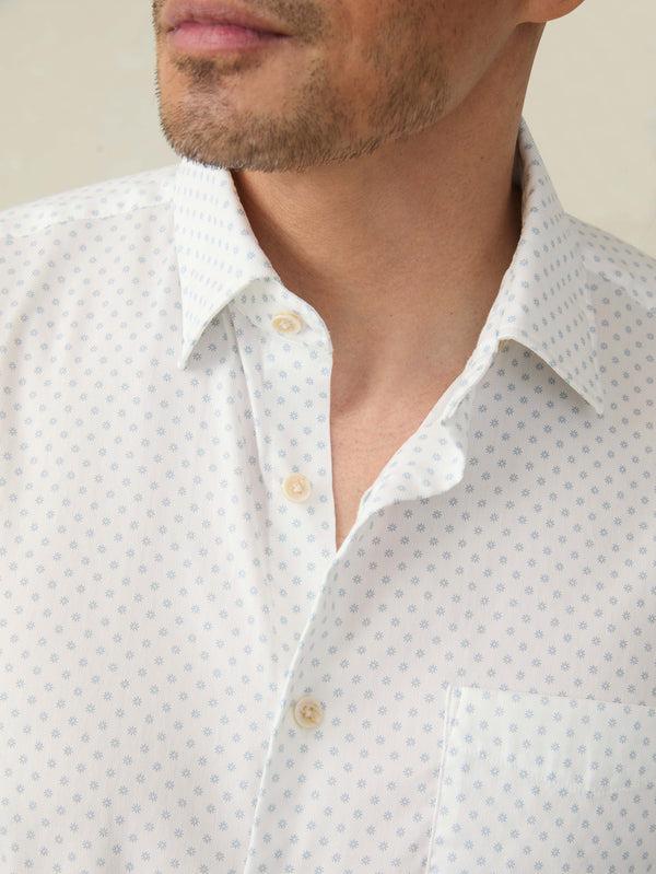 Faherty Short-Sleeve Movement™ Monterey Shirt - Mist Sunburst Men's Button Ups