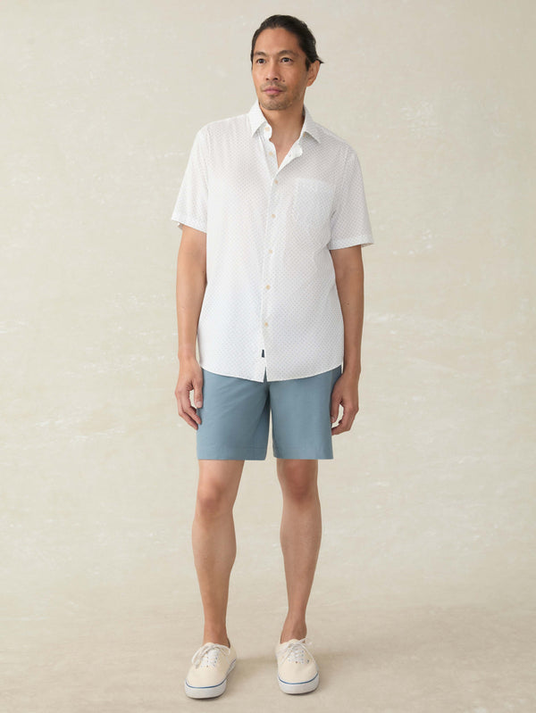 Faherty Short-Sleeve Movement™ Monterey Shirt - Mist Sunburst Men's Button Ups