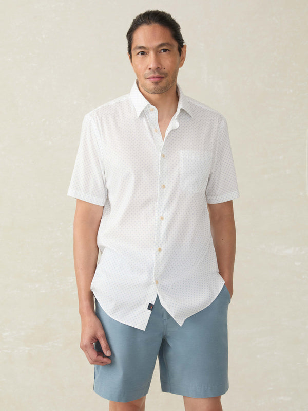 faherty Short-Sleeve Movement™ Monterey Shirt - Mist Sunburst Men's Button Ups