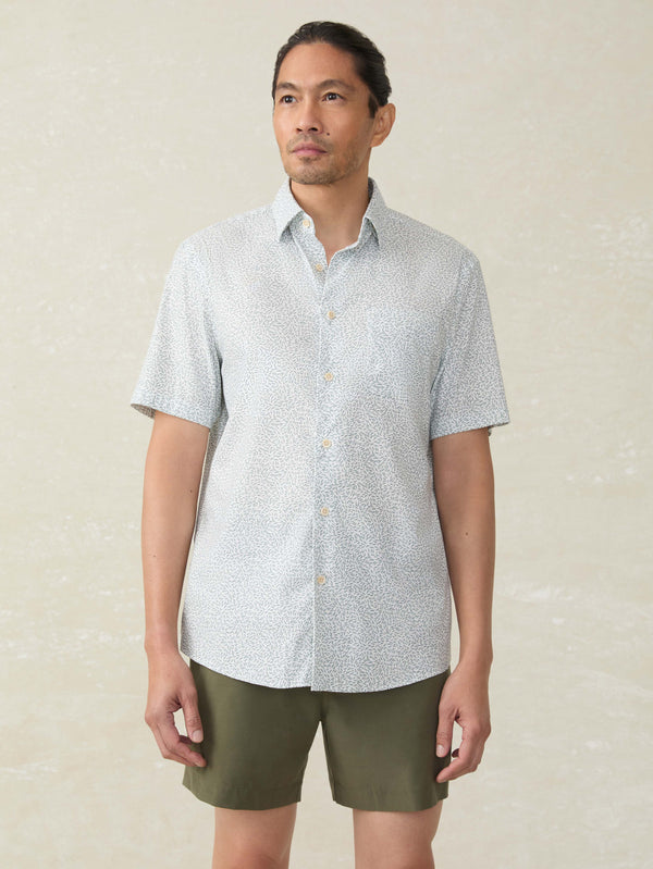 faherty Short-Sleeve Movement™ Monterey Shirt - Sage Grove Foliage Men's Button Ups
