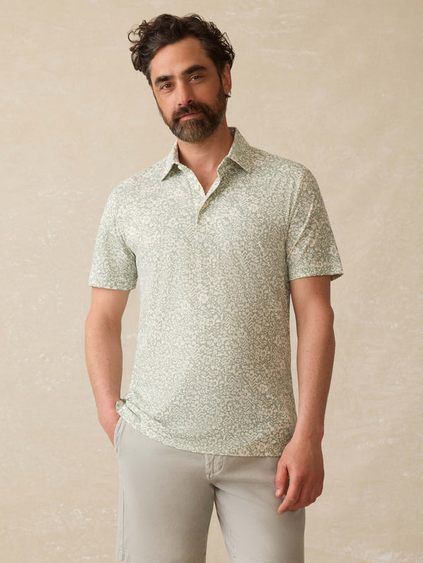 faherty Short-Sleeve Movement™ Pique Polo - Dusty Sage Hilo Men's Knits