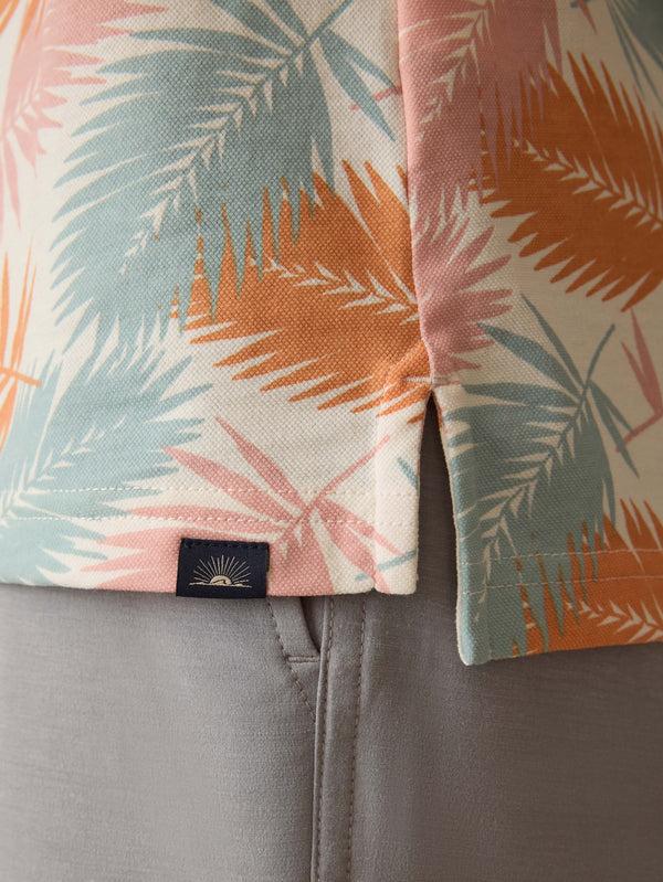 Faherty Short-Sleeve Movement™ Pique Polo - Ivory Paradise Palm Men's Knits