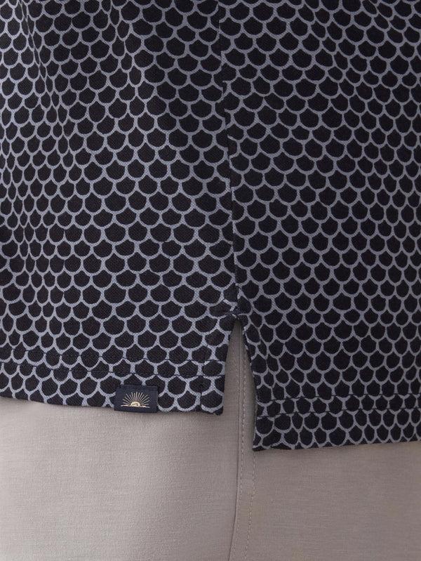 Faherty Short-Sleeve Movement™ Pique Polo - Midnight Fishscale Men's Knits