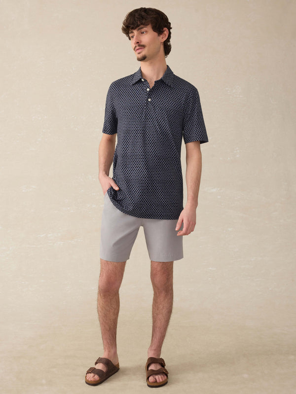 Faherty Short-Sleeve Movement™ Pique Polo - Midnight Fishscale Men's Knits