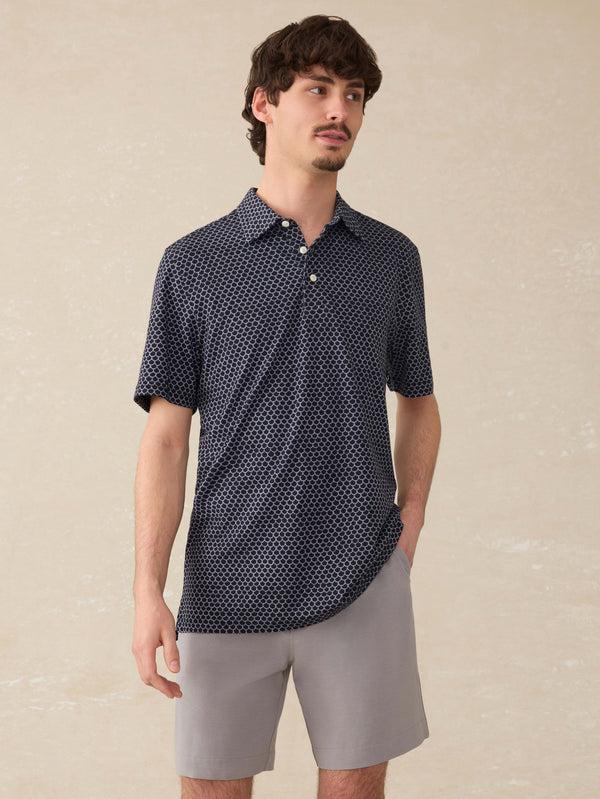 faherty Short-Sleeve Movement™ Pique Polo - Midnight Fishscale Men's Knits