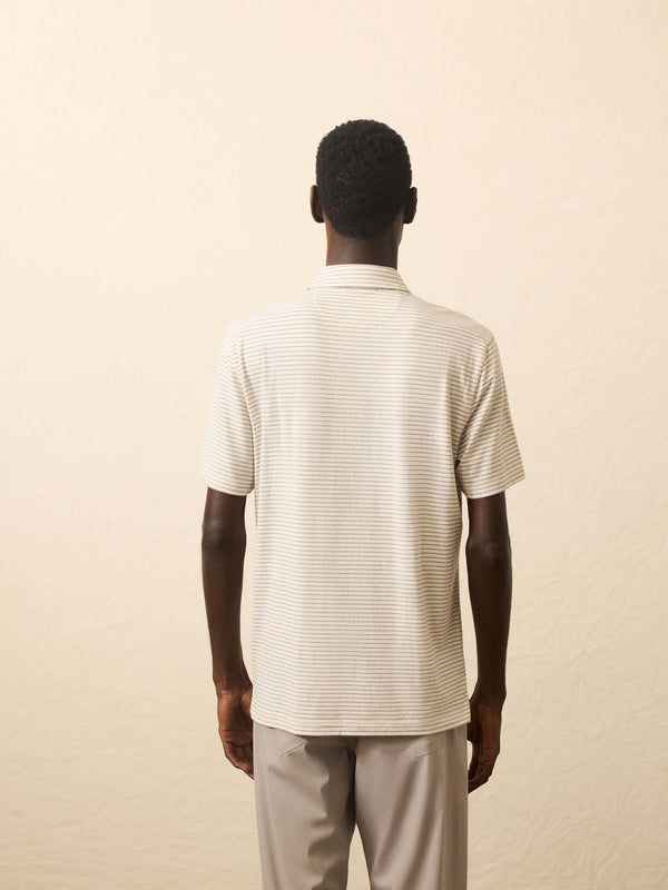 Faherty Short Sleeve Movement™ Polo Shirt - Logan Creek Stripe Men's Knits