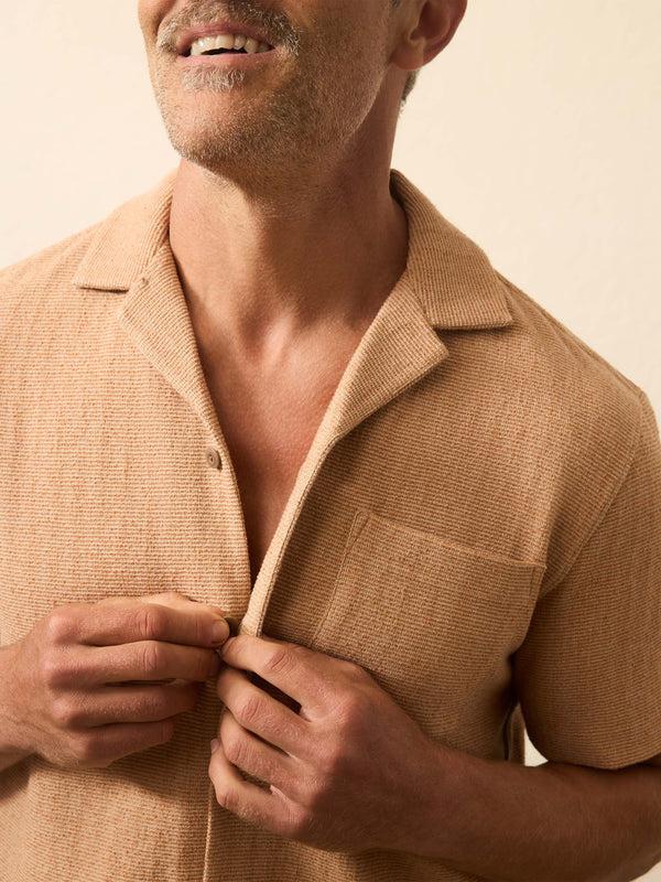 Faherty Short-Sleeve Oasis Shirt - Rust Orange Men's Button Ups