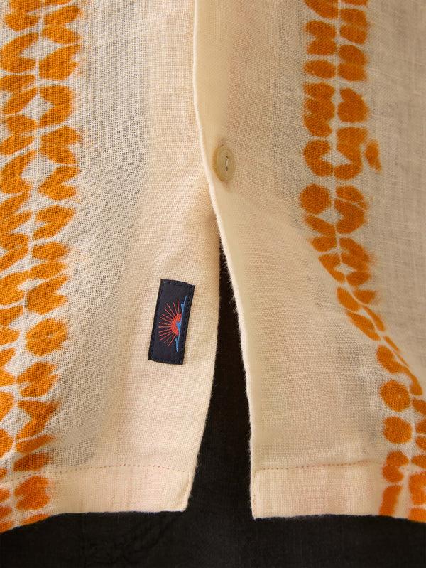 Faherty Short Sleeve Shibori Palma Linen Shirt - Citrus Valley Men's Button Ups