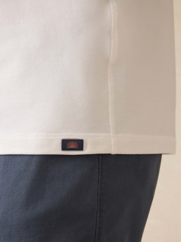 Faherty Short-Sleeve Shorelite UPF Tee - White Surf Stripe Men's Knits